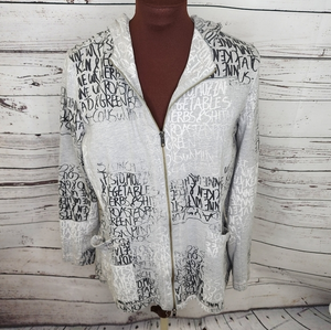 Vintage Elliott Lauren Gray Graffiti Hooded‎ Jacket